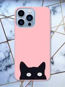 Матовий рожевий чохол на Apple iPhone 13 Pro Max дизайн Котик принт 119