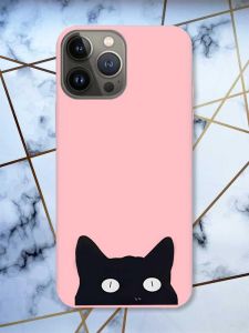 Матовий рожевий чохол на Apple iPhone 13 Pro дизайн Котик принт 119