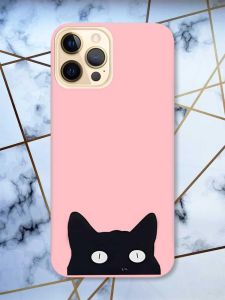 Матовий рожевий чохол на Apple iPhone 12 Pro Max дизайн Котик принт 119