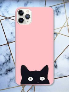 Матовий рожевий чохол на iPhone 11 Pro (5.8) дизайн Котик принт 119