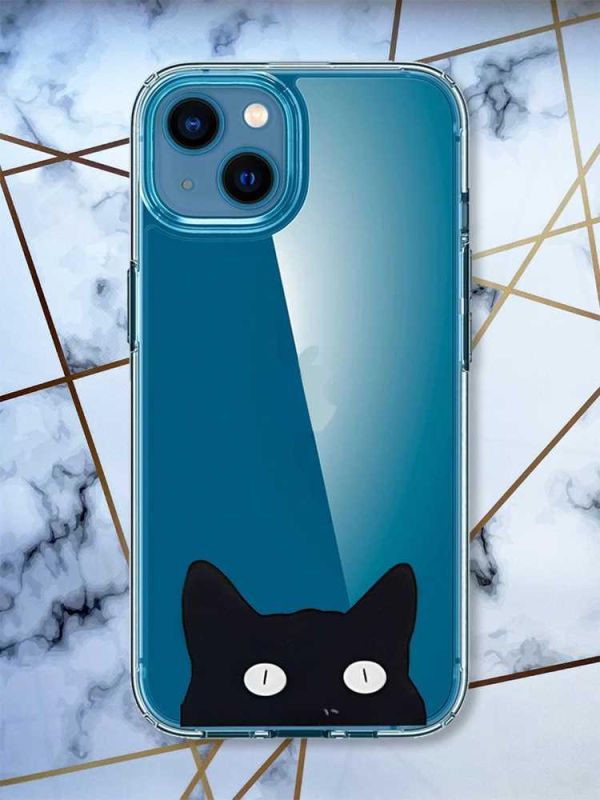 Прозорий чохол для iPhone 13 mini дизайн Котик принт 119