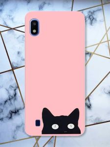 Матовий рожевий чохол на Samsung Galaxy А10 (2019) А105 дизайн Котик принт 119