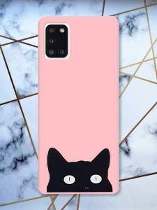 Матовий рожевий чохол на Samsung Galaxy A31 дизайн Котик принт 119