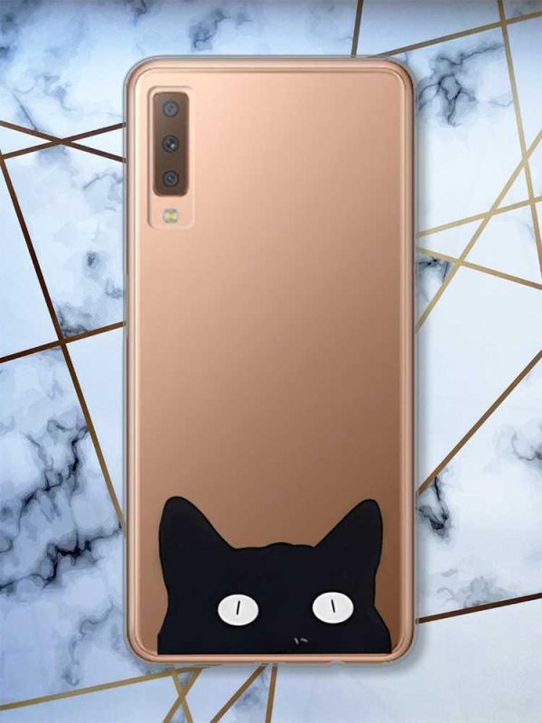Прозорий чохол на Samsung Galaxy A7(2018) A750 дизайн Котик принт 119
