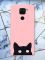 Матовий рожевий чохол на Xiaomi Redmi Note 9 дизайн Котик принт 119