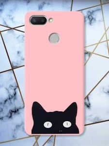 Матовий рожевий чохол на Xiaomi Redmi 6 дизайн Котик принт 119