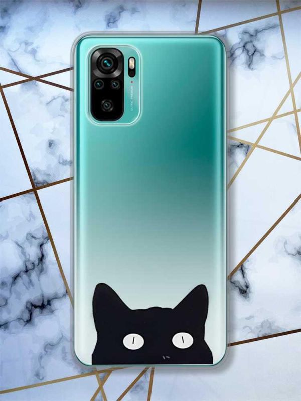 Прозорий чохол на Xiaomi Redmi Note 10 / Note 10s  дизайн Котик принт 119
