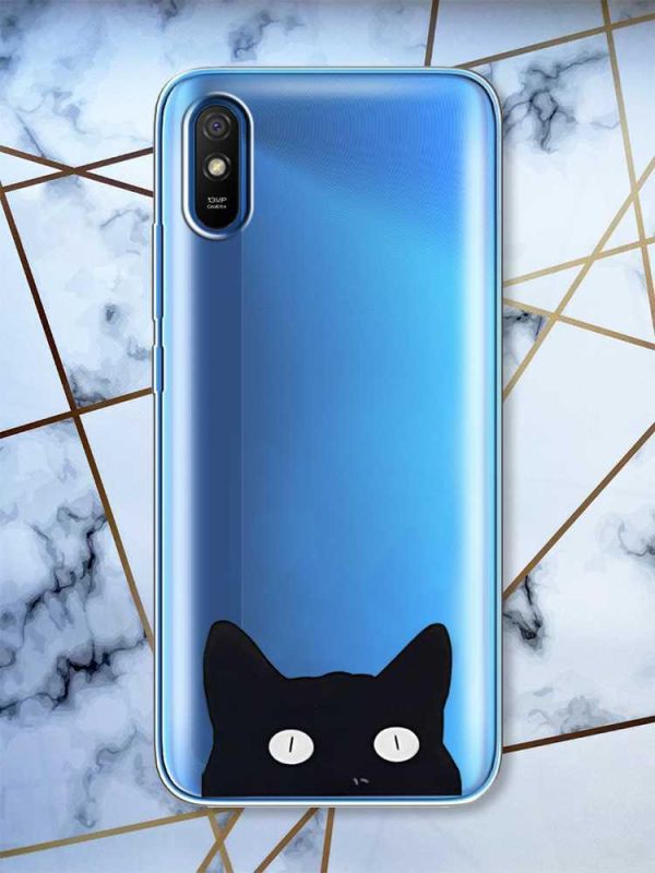 Прозорий чохол на Xiaomi Redmi 9A  дизайн Котик принт 119