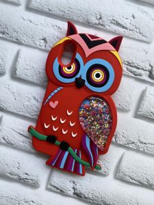 Силіконовий чохол для Apple iPhone X/Xs Сова червона