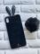 Силіконовий чохол для iPhone XS MAX Чорний з вушками та м'яким хвостиком на присосці