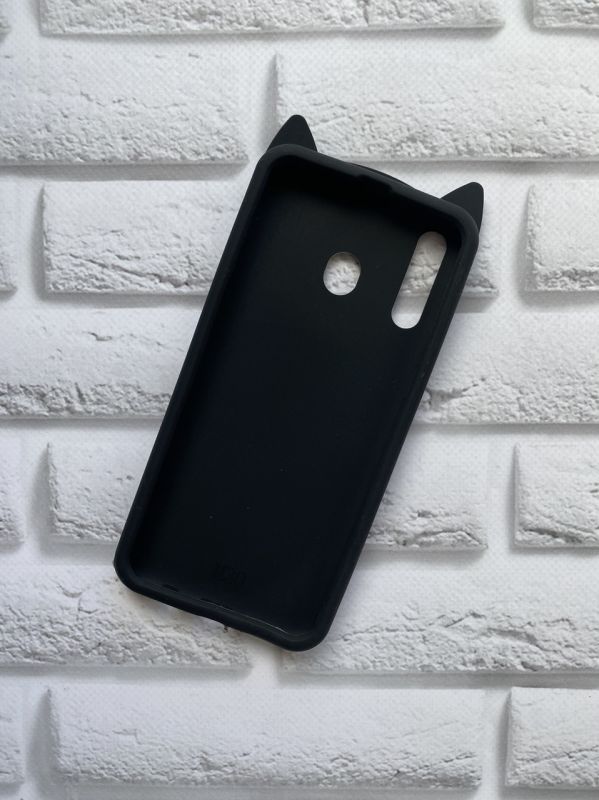 Силіконовий чохол для Samsung Galaxy M30 Кіт з вусами чорний