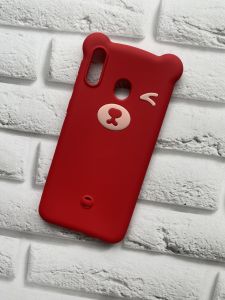 Силіконовий чохол для Samsung Galaxy M20 Ведмедик червоний