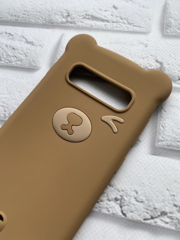 Силіконовий чохол для Samsung Galaxy S10 Plus Ведмедик бежевий