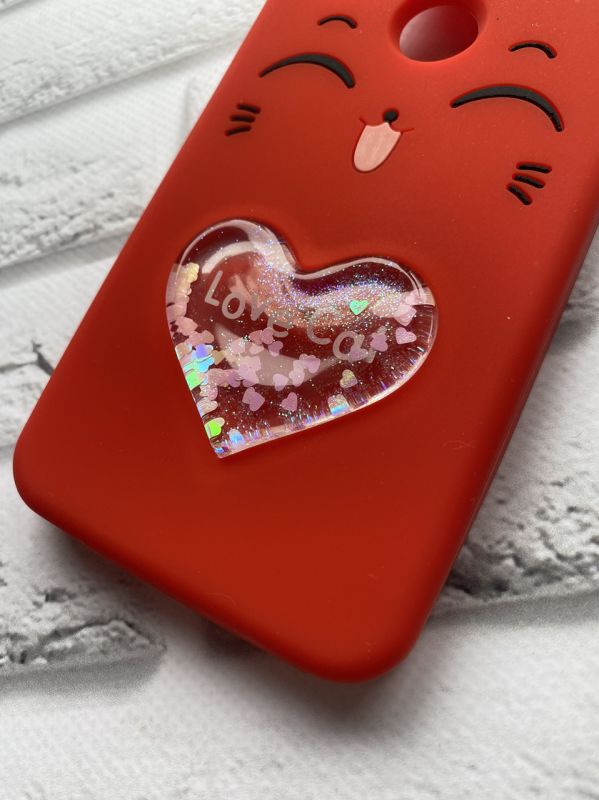 Силіконовий чохол для Xiaomi Redmi Note 6 Pro Кіт із серцем червоний