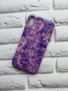 Мармуровий силіконовий чохол для iPhone XR Світло-фіолетовий