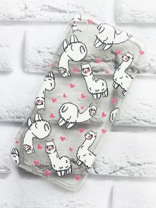 Прозорий чохол для iPhone 7, 8, SE2020 рельєфний дизайн Лами принт 95