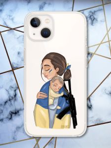 Прозорий силіконовий чохол із захистом камери на iPhone 14 Plus Захисниця принт 20