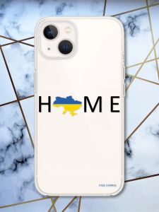 Прозорий силіконовий чохол із захистом камери на iPhone 14 Plus Дім Україна принт 72