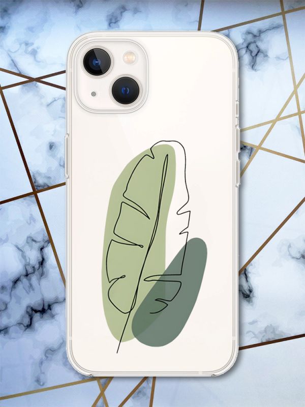Чохол із захистом камери на iPhone 14 Plus Листочок принт 65