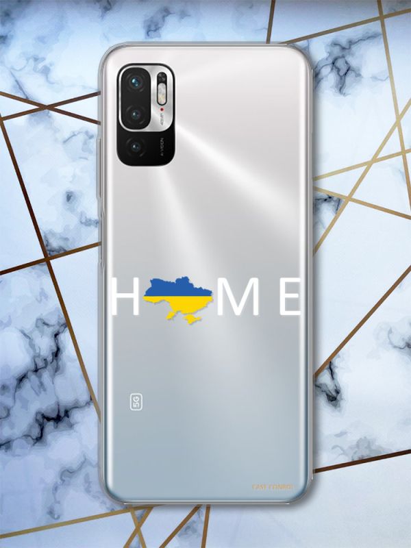 Прозорий чохол на Xiaomi Redmi Note 10 5G патріотичний дизайн Дім Україна принт 73
