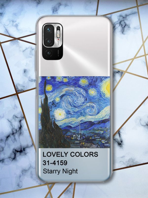 Прозорий чохол на Xiaomi Redmi Note 10 5G Зоряна ніч принт 74