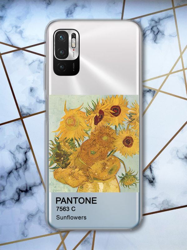 Прозорий чохол на Xiaomi Redmi Note 10 5G Соняхи принт 81