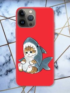 Матовий червоний чохол на Apple iPhone 13 Pro Кошеня принт 120