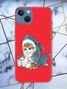 Матовий червоний чохол на Apple iPhone 13 Кошеня принт 120