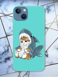 Матовий бірюзовий чохол на Apple iPhone 13 Кошеня принт 120