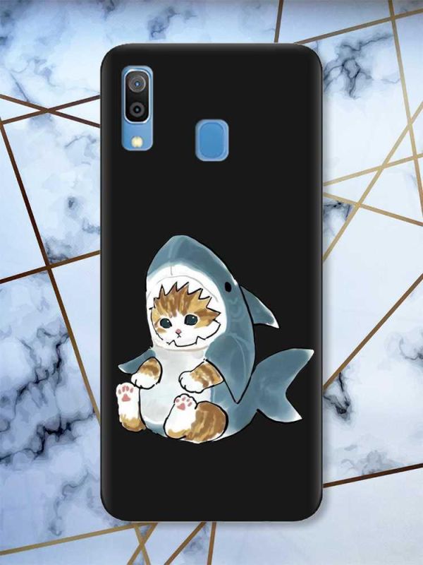 Матовий чорний чохол на Samsung Galaxy А30 (2019) / А20 (2019) Кошеня принт 120