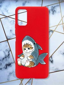 Матовий червоний чохол на Xiaomi Redmi Note 11 4G Кошеня принт 120