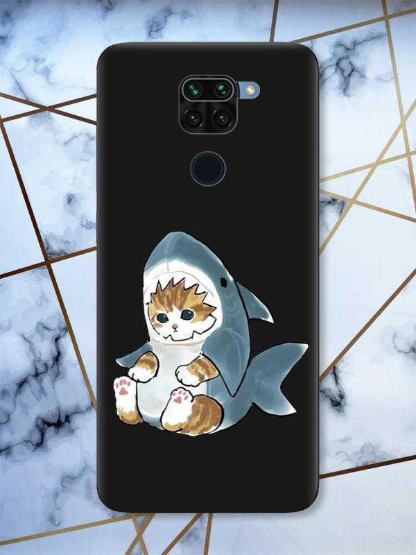 Матовий чорний чохол на Xiaomi Redmi Note 9 Кошеня принт 120