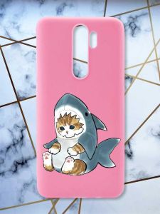 Матовий рожевий чохол на Xiaomi Redmi Note 8 Pro Кошеня принт 120