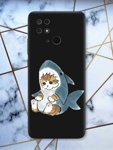 Матовий чорний чохол на Xiaomi Redmi 10C Кошеня принт 120