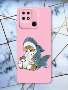 Матовий рожевий чохол на Xiaomi Redmi 10C Кошеня принт 120