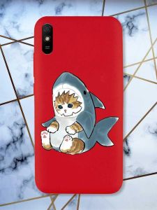 Матовий червоний чохол на Xiaomi Redmi 9А Кошеня принт 120