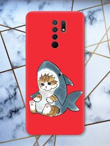 Матовий червоний чохол на Xiaomi Redmi 9 Кошеня принт 120