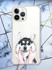 Прозорий чохол із потовщеними кутами на iPhone 14 Pro Max Мордочка принт 121