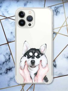 Прозорий чохол із потовщеними кутами на iPhone 14 Pro Мордочка принт 121