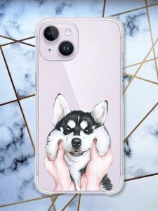 Прозорий чохол із потовщеними кутами на iPhone 14 Мордочка принт 121