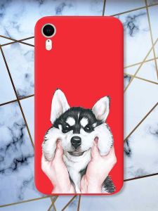 Матовий червоний чохол на Apple iPhone XR Мордочка принт 121