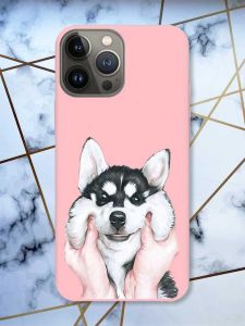 Матовий рожевий чохол на Apple iPhone 13 Pro Мордочка принт 121