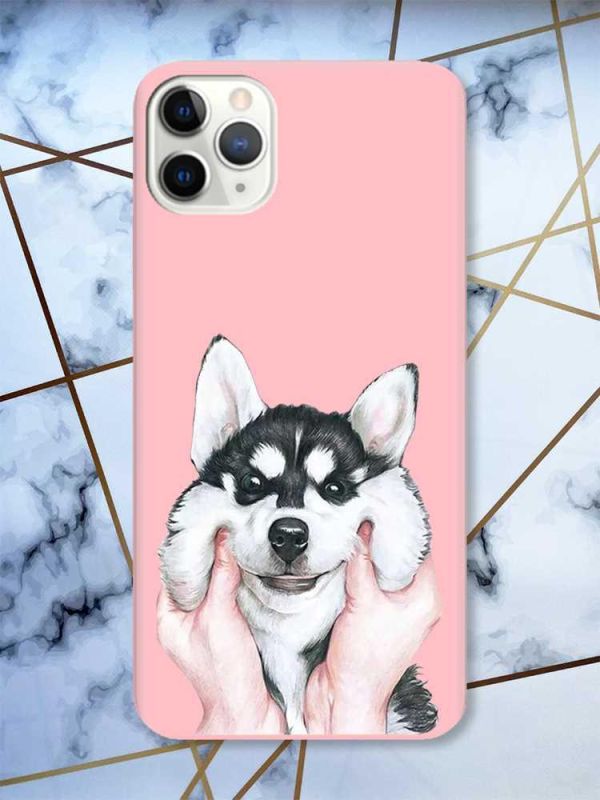 Матовий рожевий чохол на iPhone 11 Pro Max (6.5) Мордочка принт 121