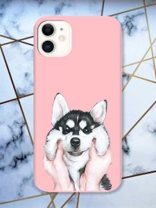 Матовий рожевий чохол на Apple iPhone 11 (6.1) Мордочка принт 121