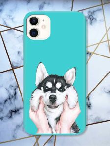 Матовий бірюзовий чохол на Apple iPhone 11 (6.1) Мордочка принт 121