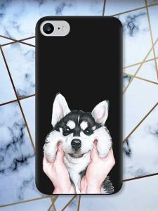 Матовий чорний чохол на iPhone 7 / 8 Мордочка принт 121