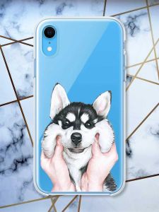 Прозорий чохол на iPhone XR Мордочка принт 121