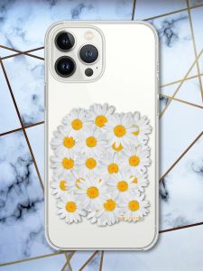 Прозорий чохол із захистом камери на iPhone 14 Pro Букет ромашок принт 40