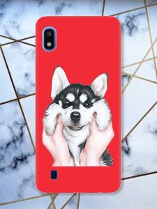 Матовий червоний чохол на Samsung Galaxy А10 (2019) А105 Мордочка принт 121