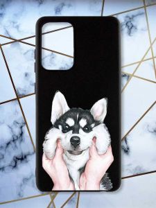 Матовий чорний чохол на Samsung Galaxy A52 Мордочка принт 121